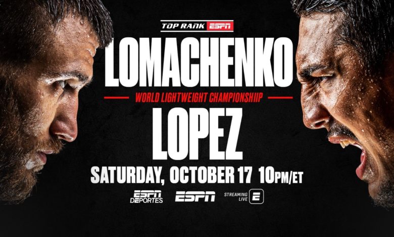 Watch Boxing: Lomachenko vs. Lopez 10/17/2020 Full Fight Online Free