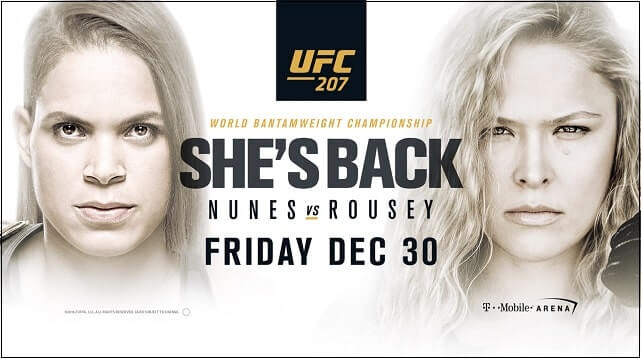Watch UFC 207: Nunes vs Rousey 12/30/2016 PPV Full Show Online Free