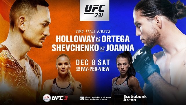 Watch UFC 231: Holloway vs. Ortega 12/8/2018 PPV Full Show Online Free
