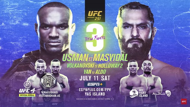 Watch UFC 251: Usman vs. Masvidal 7/11/2020 PPV Full Show Online Free