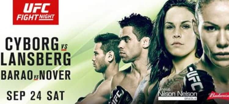 Watch UFC Fight Night 95: Cyborg vs Lansberg 9/24/2016 Full Show Online Free