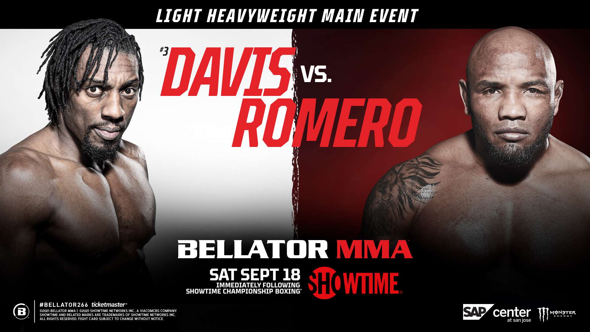 Watch Bellator 266: Davis vs. Romero 9/18/2021 Full Show Online Free