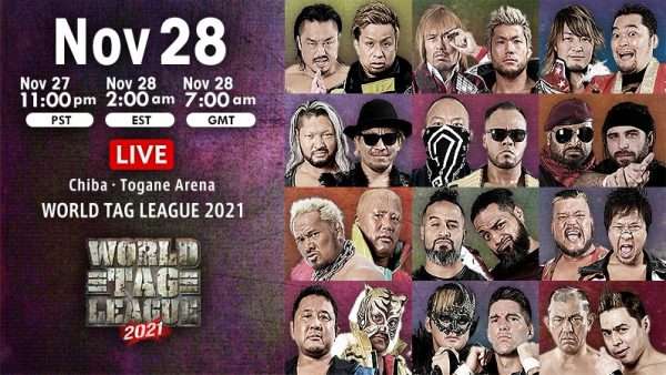Watch NJPW World Tag League 11/28/2021 Tag 5 Full Show Online Free