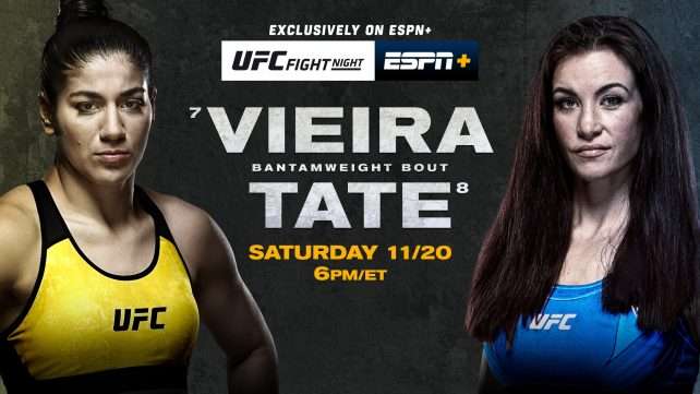 Watch UFC Fight Night 198: Vieira vs. Tate 11/20/2021 Full Show Online Free