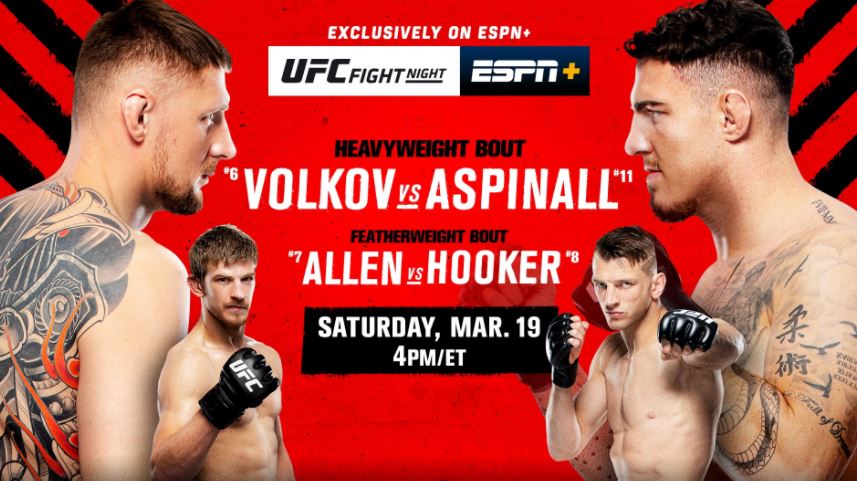 UFCLondon: Volkov vs. Aspinall Full Fight Replay Full Show Online Free