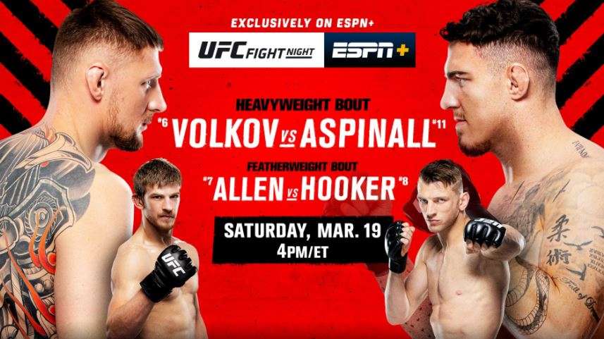 Watch UFC Fight Night: Volkov vs. Aspinall 3/19/2022 Full Show Online Free