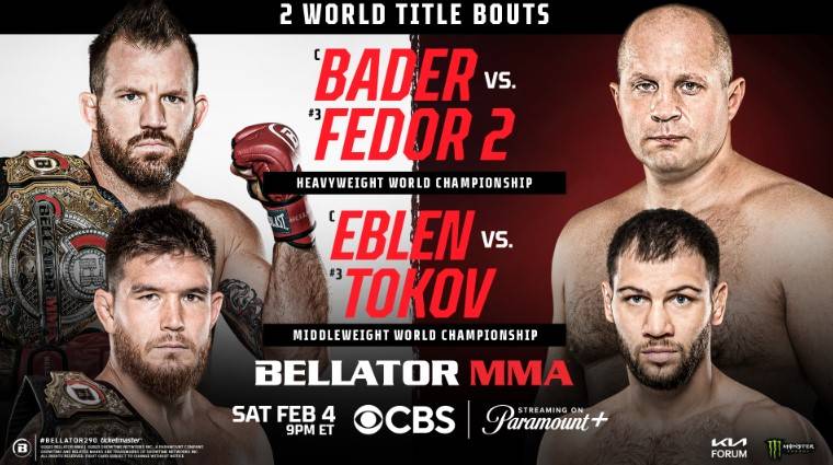 Watch Bellator MMA 290: Bader vs Fedor II 2 2023 2/4/23 Full Show Online Free