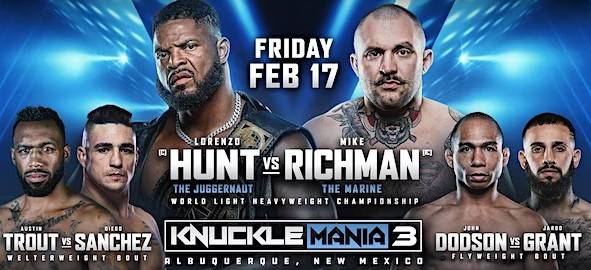 Watch BKFC Knucklemania 3: Hunt vs. Richman 2023 2/17/23 Full Show Online Free