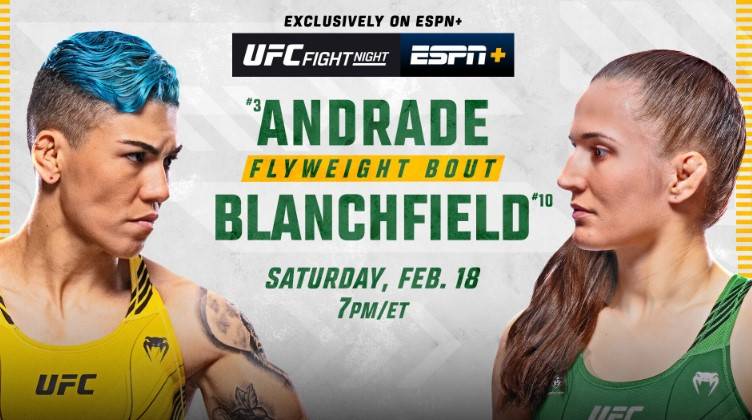 Watch UFC Fight Night: Andrade vs. Blanchfield 2/18/23 Full Show Online Free