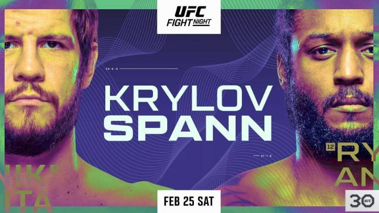 Watch UFC Fight Night: Krylov vs. Spann 2/25/23 Full Show Online Free