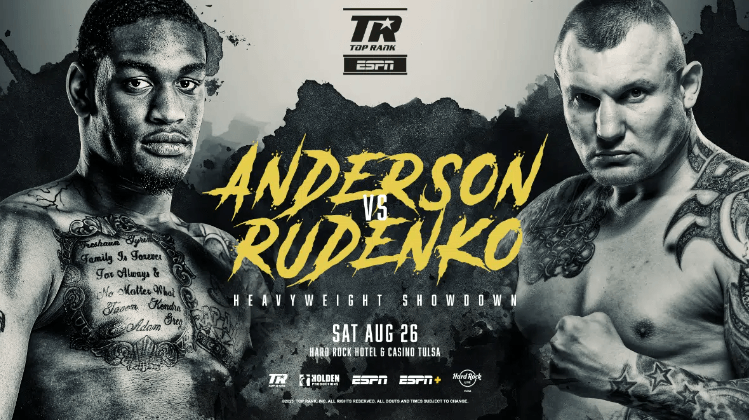 Watch Jared Anderson vs. Andriy Rudenko 2023 8/26/23 Full Show Online Free