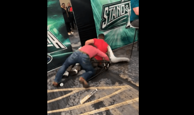 Fight between LA Knight and AJ Styles gets heated at WWE Media Day, Styles ends up with bloody nose.