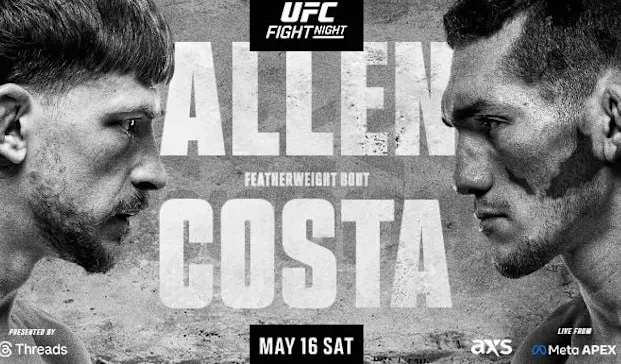 Watch UFC Fight Night: Allen vs. Costa 5/16/26 Full Show Online Free